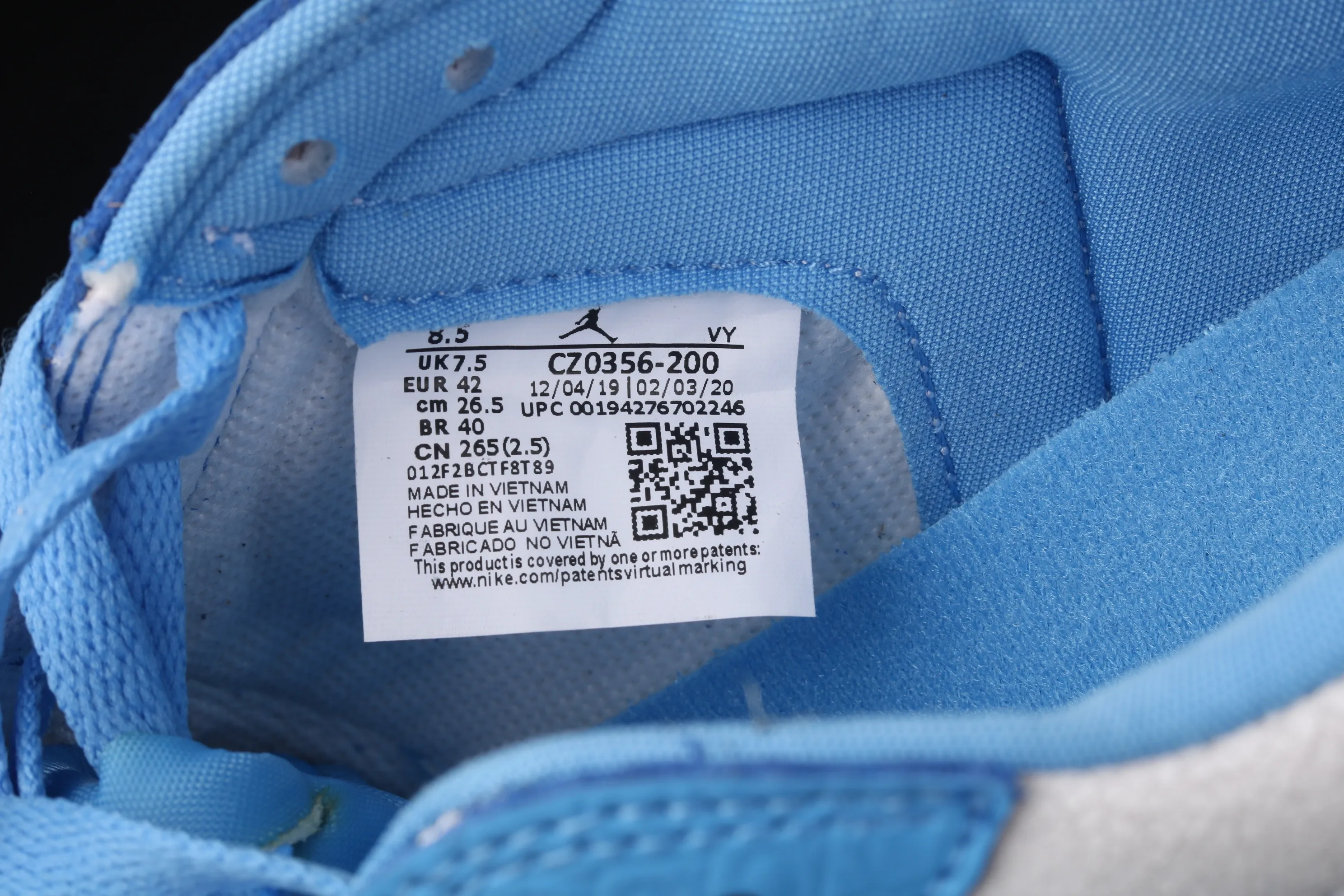 All categories Air Jordan Jordan series basketball shoes Air Jordan 1 Low Air Jordan 1 Low AJ1 Joe 1 relatives and friends North Carolina blue low-top casual sports sneakers CZ0356-200